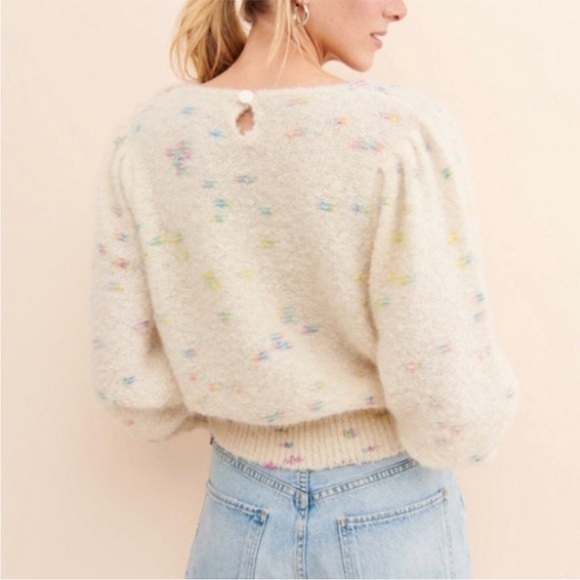 Loveshackfancy Claudette floral sweater XS EUC - Picture 9 of 12